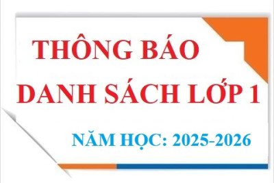 Danh sách học sinh các lớp khối 1 - Năm học: 2025-2026