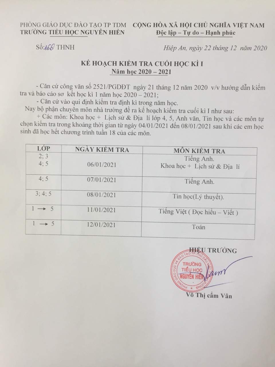 lịch thi