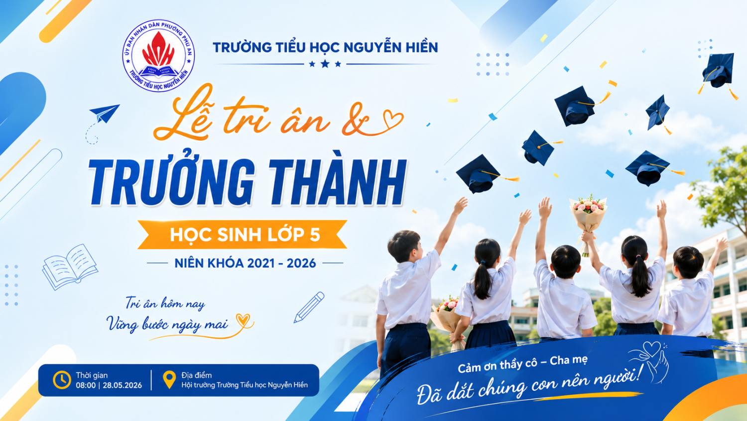 Lễ tri ân và trưởng thành của học sinh lớp 5