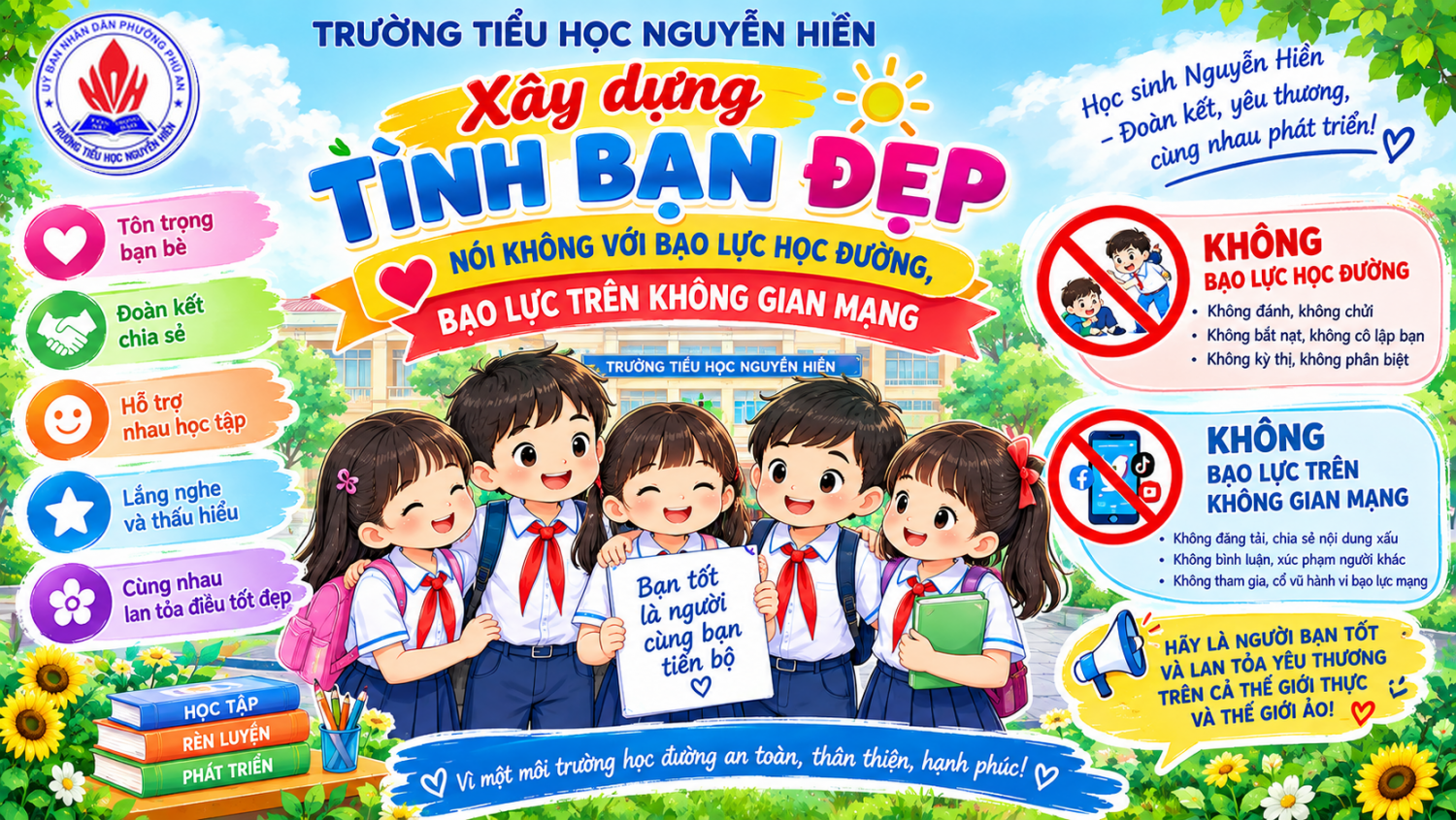 Sinh hoạt tuần 8: “Xây dựng tình bạn đẹp - Nói không với bạo lực học đường, bạo lực trên không gian mạng”
