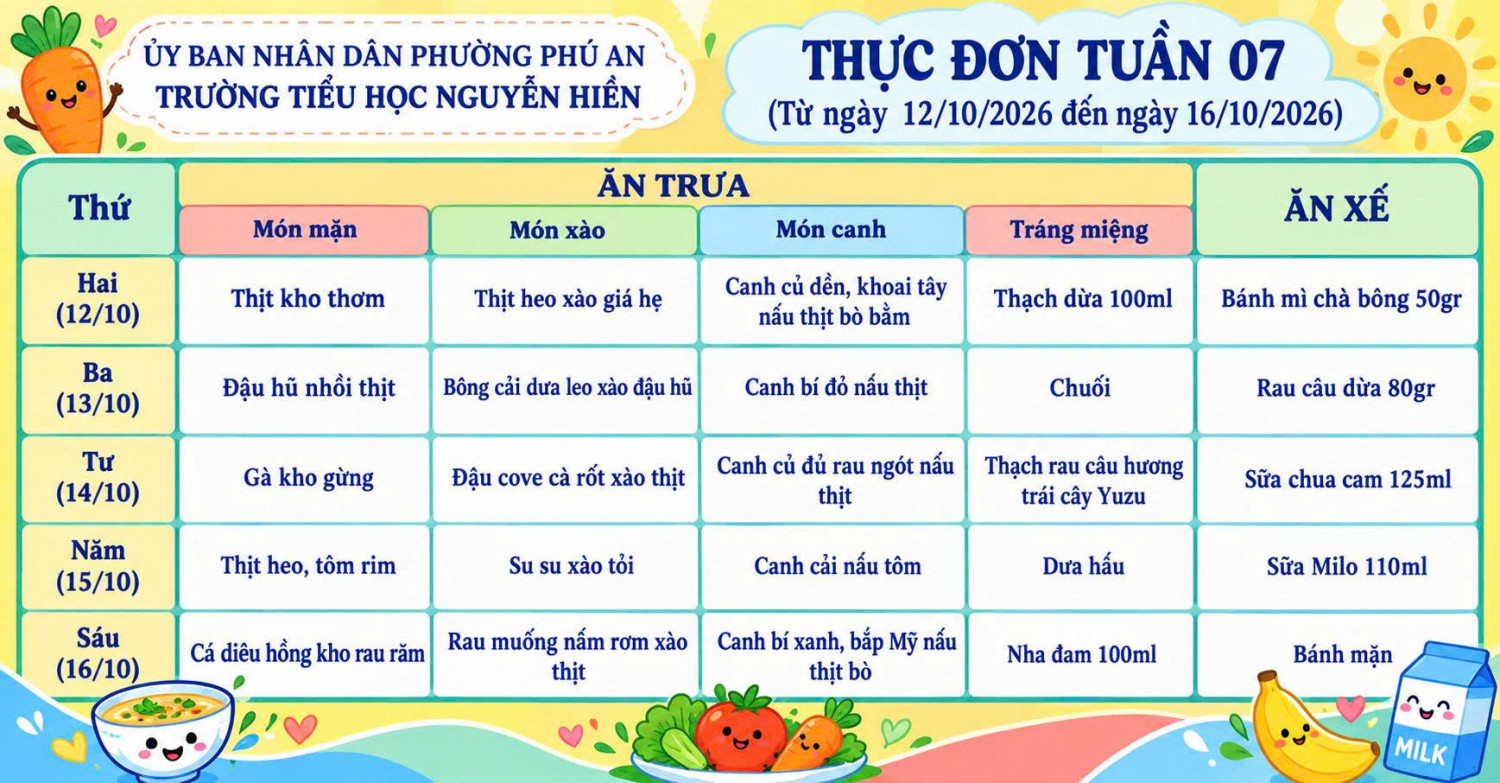 Thực đơn Tuần 07.2026