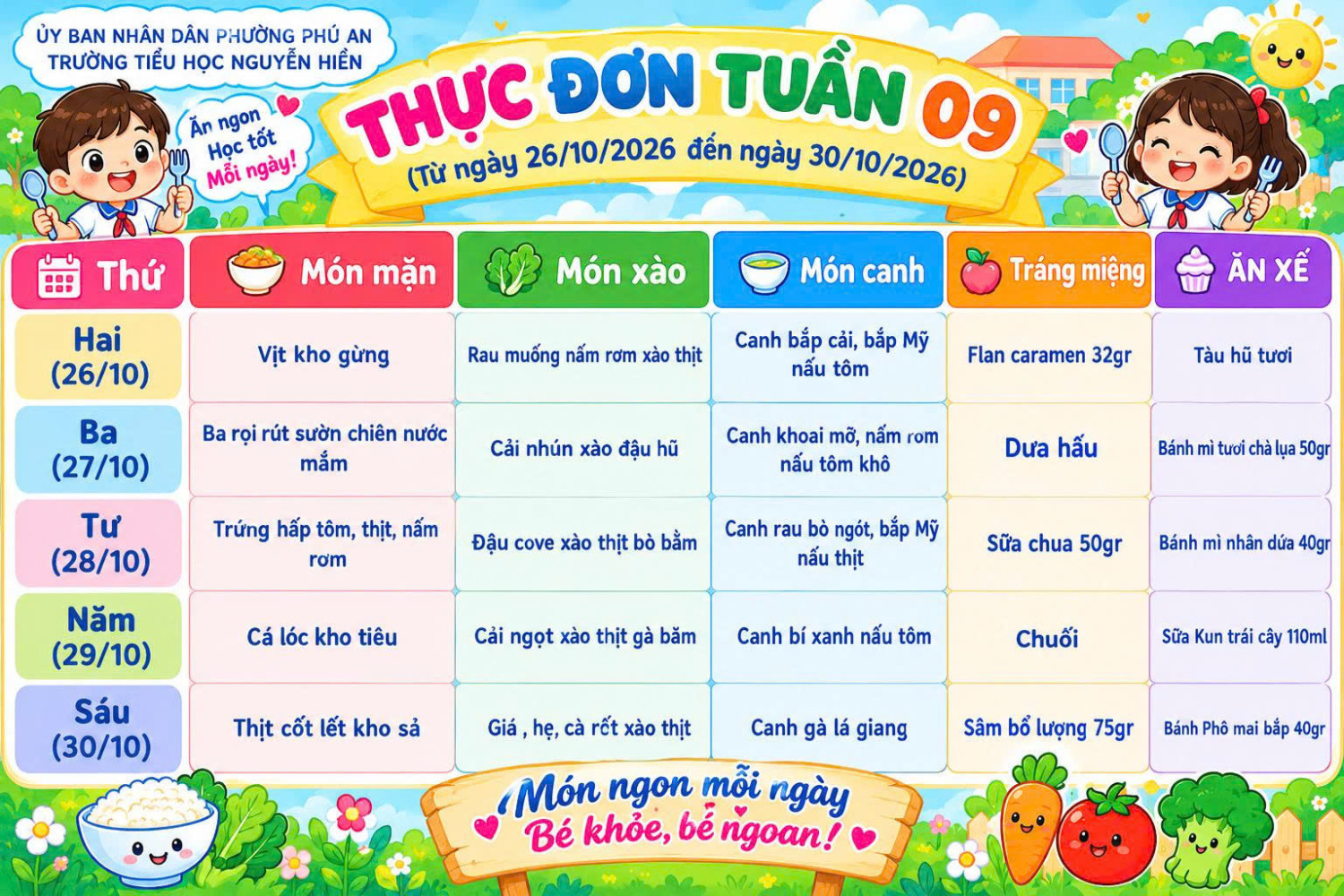 Thực đơn Tuần 09
